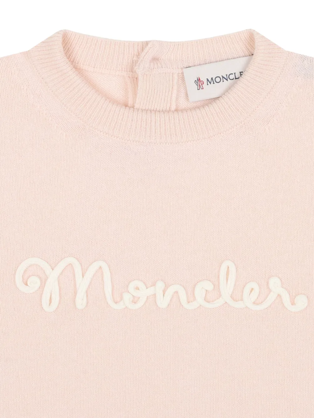 Комплект из футболки и брюк с вышитым логотипом Moncler Enfant, розовый — фото 3