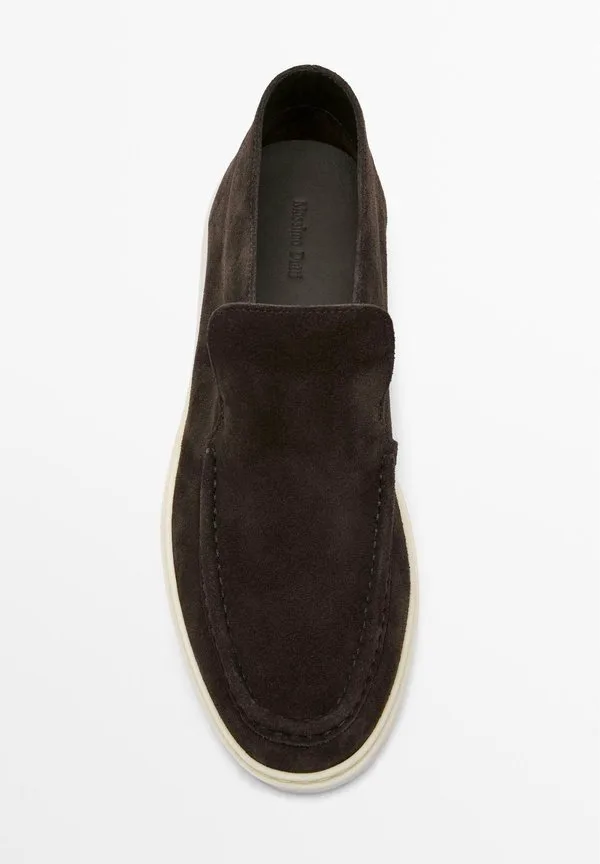 Стильные лоферы без шнурков Massimo Dutti, Dark Brown — фото 3