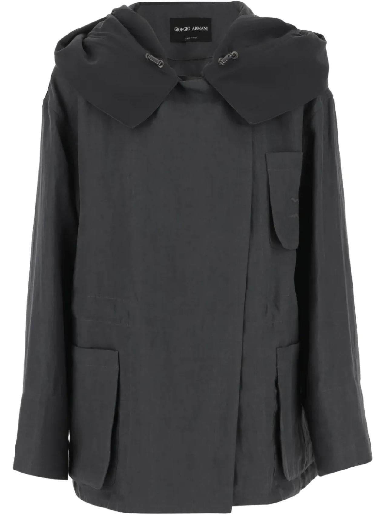 

Льняная куртка с капюшоном Giorgio Armani, серый