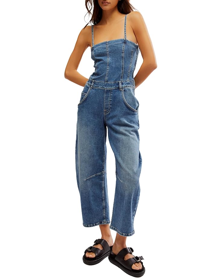 

Брюки Free People Je Suis Pret Barrel Jumps, цвет Petit Blue