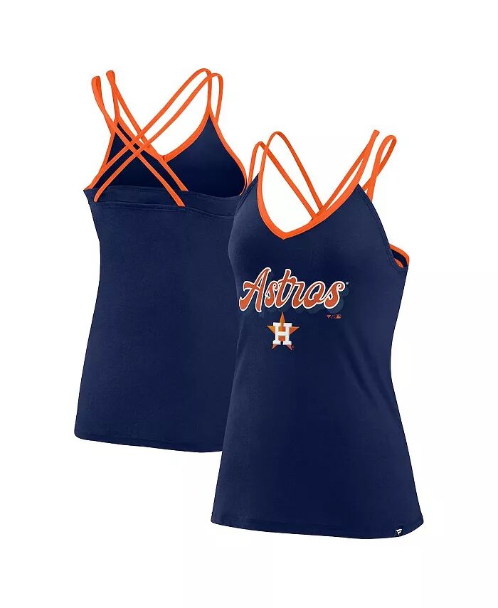 

Женская темно-синяя майка Houston Astros Go For It с V-образным вырезом и бретельками Fanatics