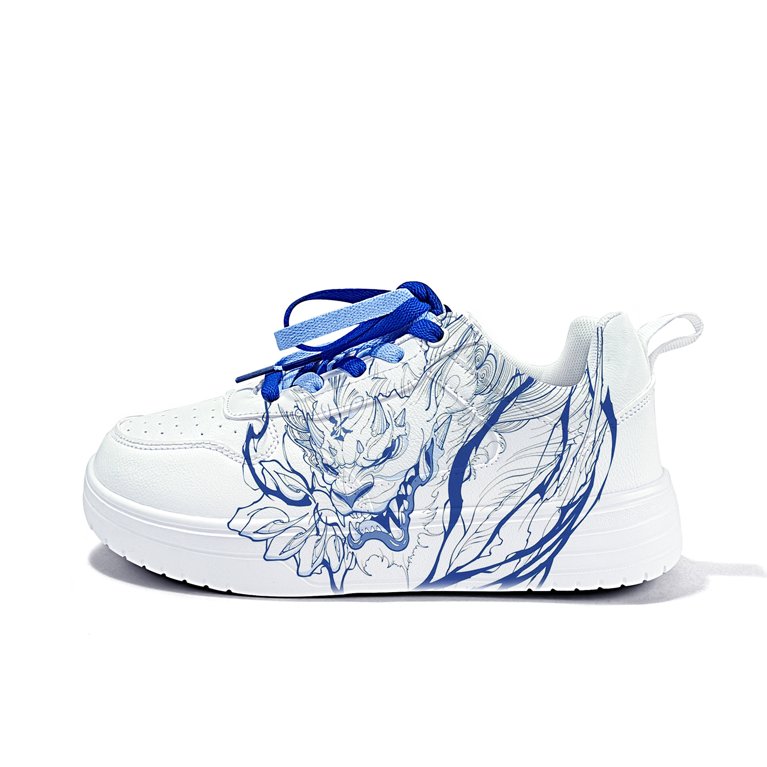 

Cold cicadas yesterday Дышащие низкие кроссовки для скейтбординга белого и синего цветов унисекс