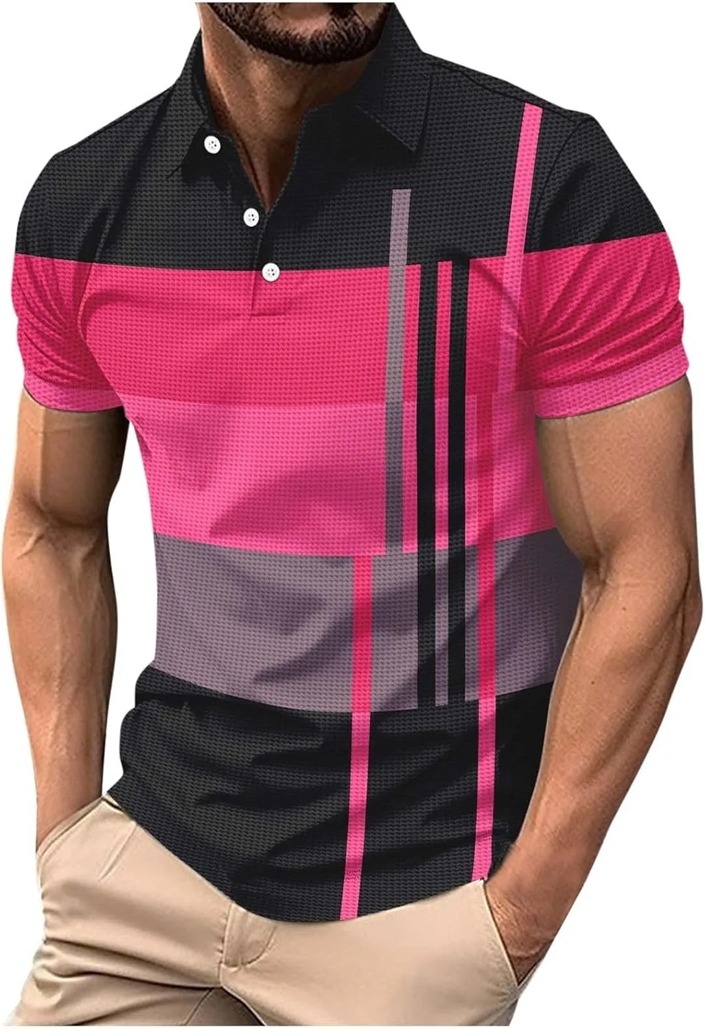 

Мужская поло с коротким рукавом Color Block Striped