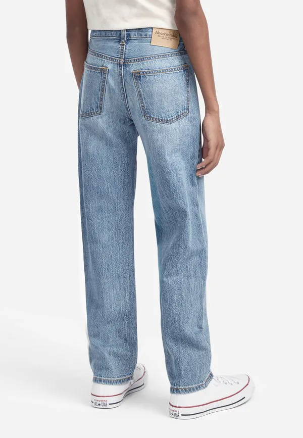 Свободные джинсы прямого кроя Abercrombie & Fitch, Blue Denim — фото 3