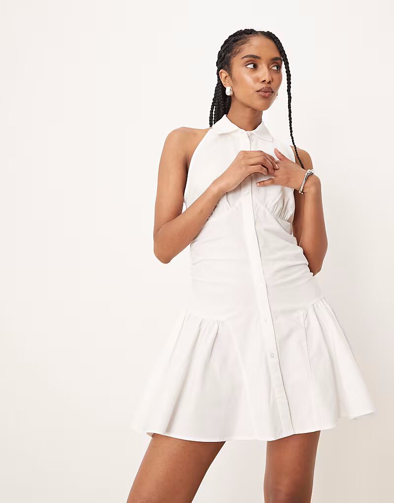 

ASOS DESIGN мини-платье без рукавов белого цвета