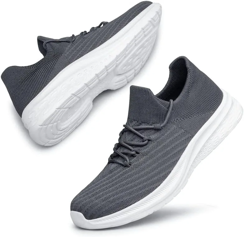 

Мужские слипоны vibdiv для прогулок - легкие дышащие повседневные кроссовки из сетки с противоскользящей подошвой, удобные кроссовки для мужчин, серый