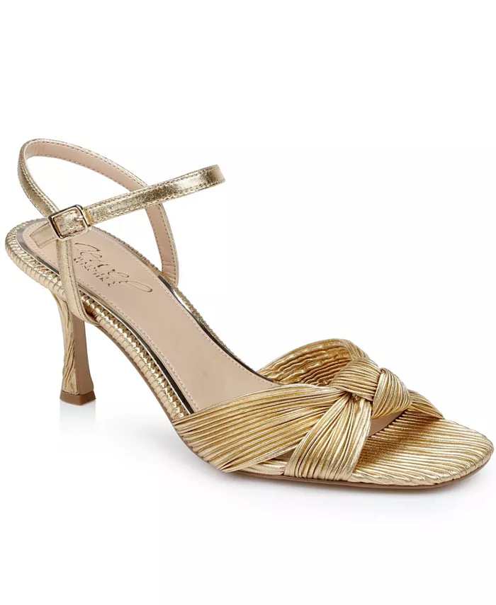 Женские вечерние босоножки Hydee Knot на шпильке Jewel Badgley Mischka, желтый