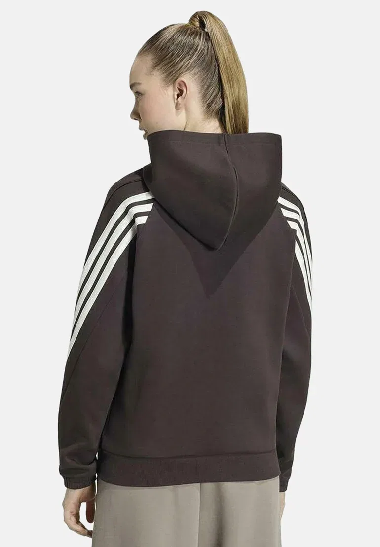 Женская куртка Sudaderas adidas sta 3s кремового цвета - толстовка на молнии Adidas Performance, Brown — фото 2
