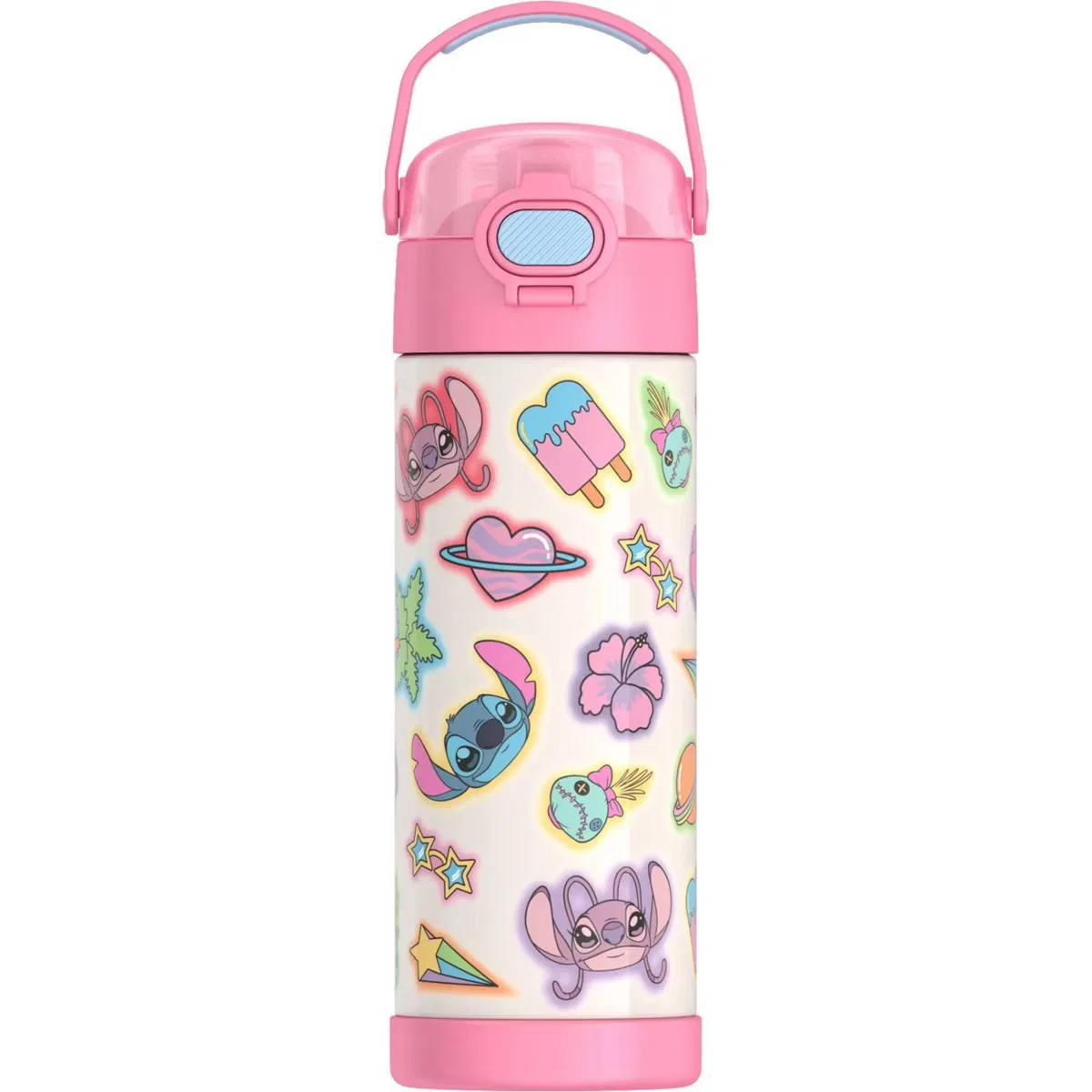 Детская бутылка для воды 470 мл с трубочкой и термоизоляцией Stitch Thermos, Stitch — фото 2