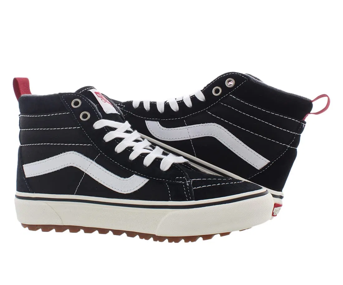 Детские кроссовки для мальчиков высокие с защитой от воды UA SK8-Hi MTE-1 Vans, Black True White — фото 4