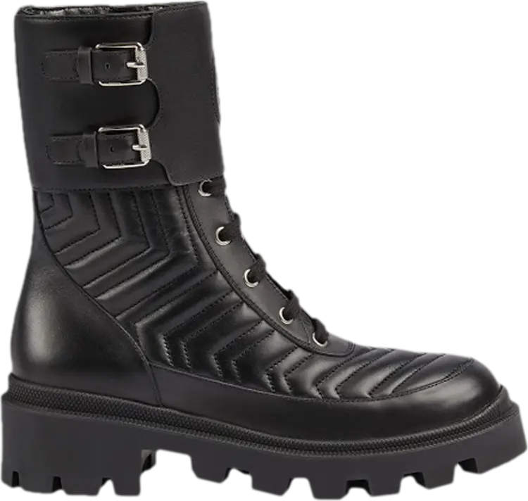 Кроссовки Gucci Wmns Leather Ankle Boot Interlocking G, черный