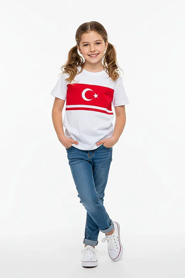 Детская футболка с принтом для девочек Kinderos, White — фото 3