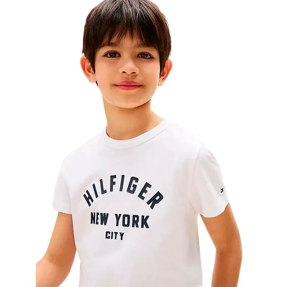 Детская футболка с принтом Curved Graphic Tommy hilfiger, White — фото 4