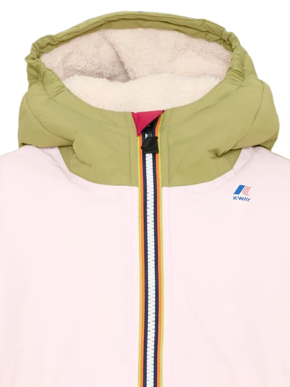 Цветная куртка с капюшоном K Way Kids, розовый — фото 3