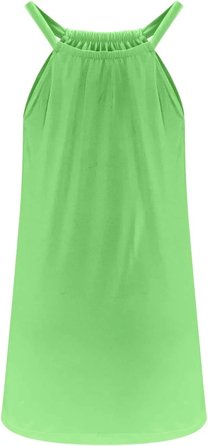 Женское мини-платье на тонких бретелях, Green — фото 4