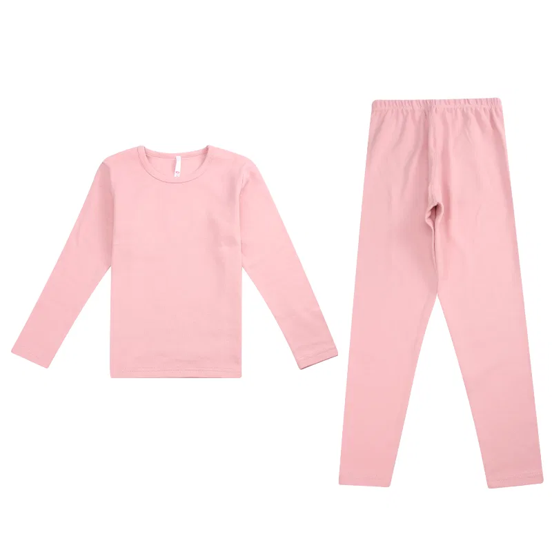 Детское комплект нижнего белья для девочек с длинным рукавом Red bean, Rubber Pink