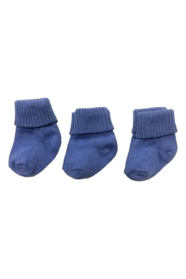 Детские носки для новорожденных хлопковые набор 3 шт Basics Neocotton, Sax Blue