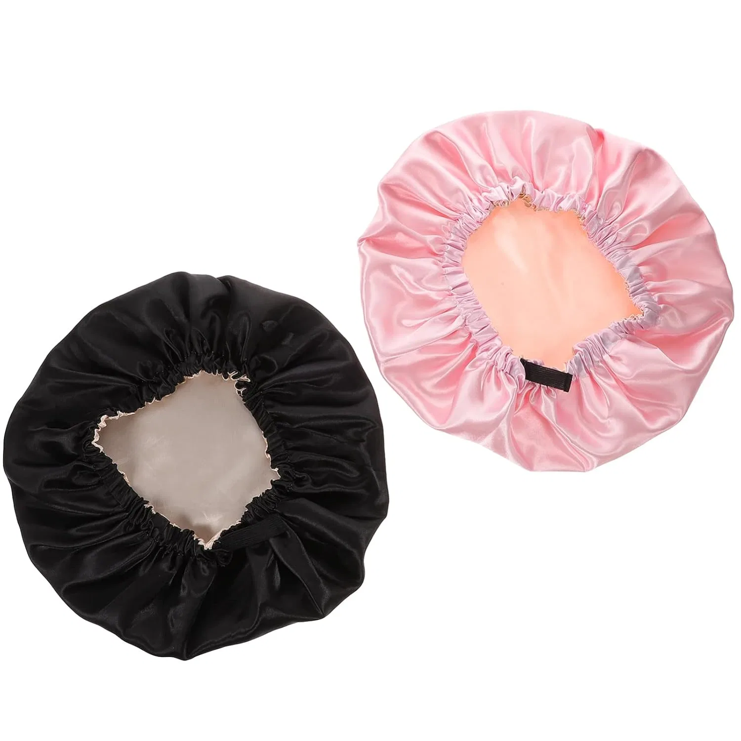 Шапочка для душа Satin, Ciieeo, набор 2 шт, 27x27x24 см, Black-pink