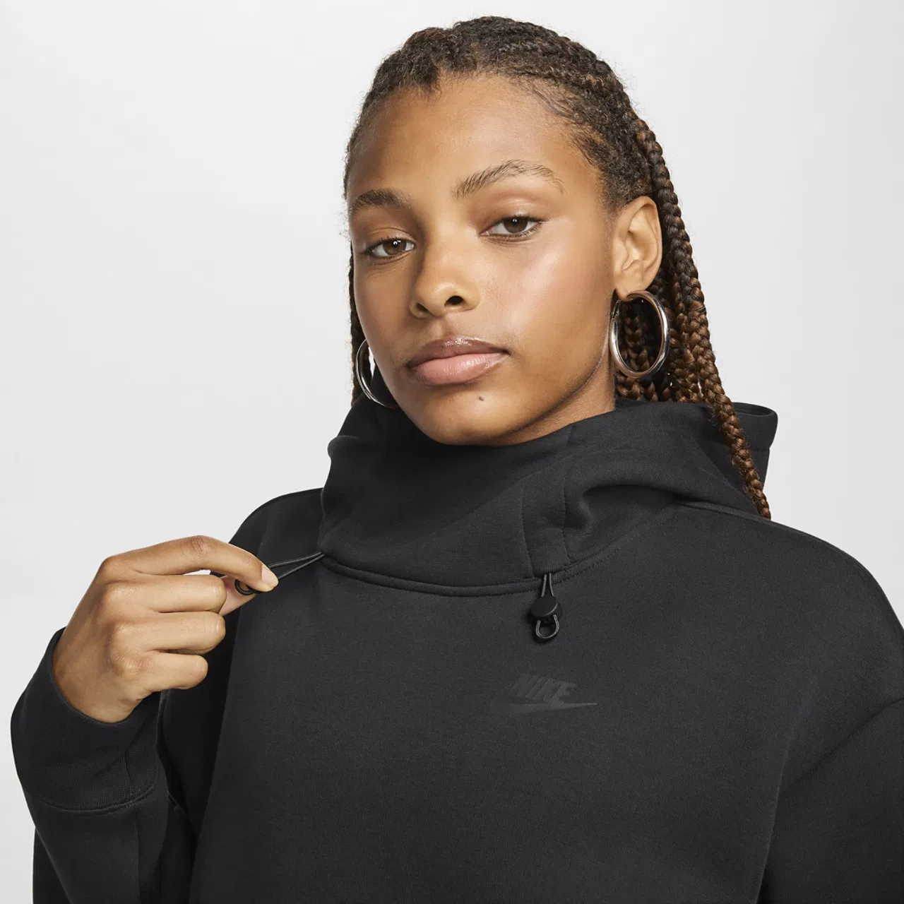 Женское худи Tech Fleece OS Nike, черный — фото 4