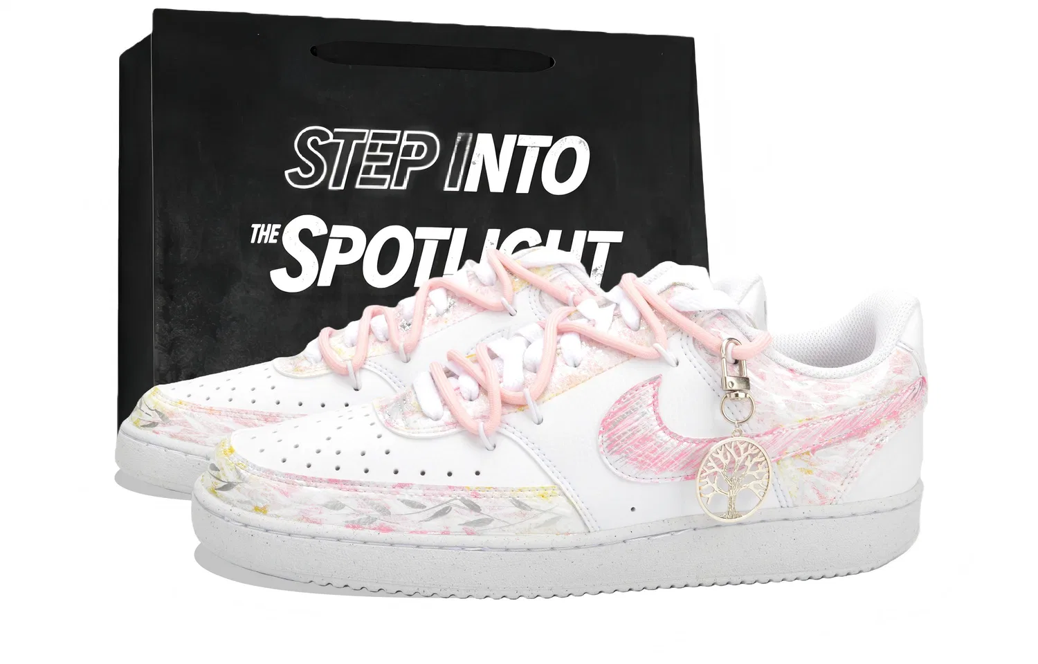 Детские скейтборд-кроссовки Nike Court Vision, Розовый/Белый