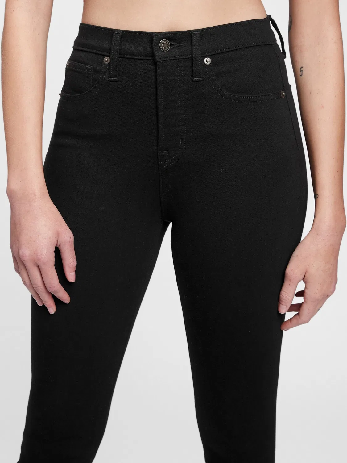 Джинсы скинни с высокой посадкой, модель True Skinny Gap, черный — фото 3