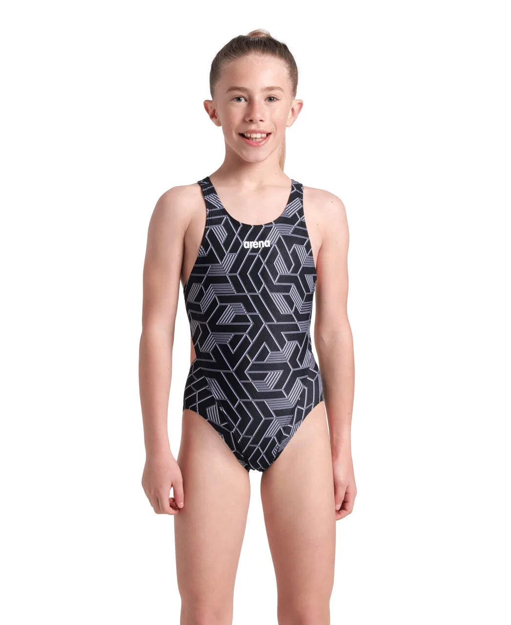 Детский хлопковый купальник Arena Escape Swim Tech L, Цвет: Schwarz