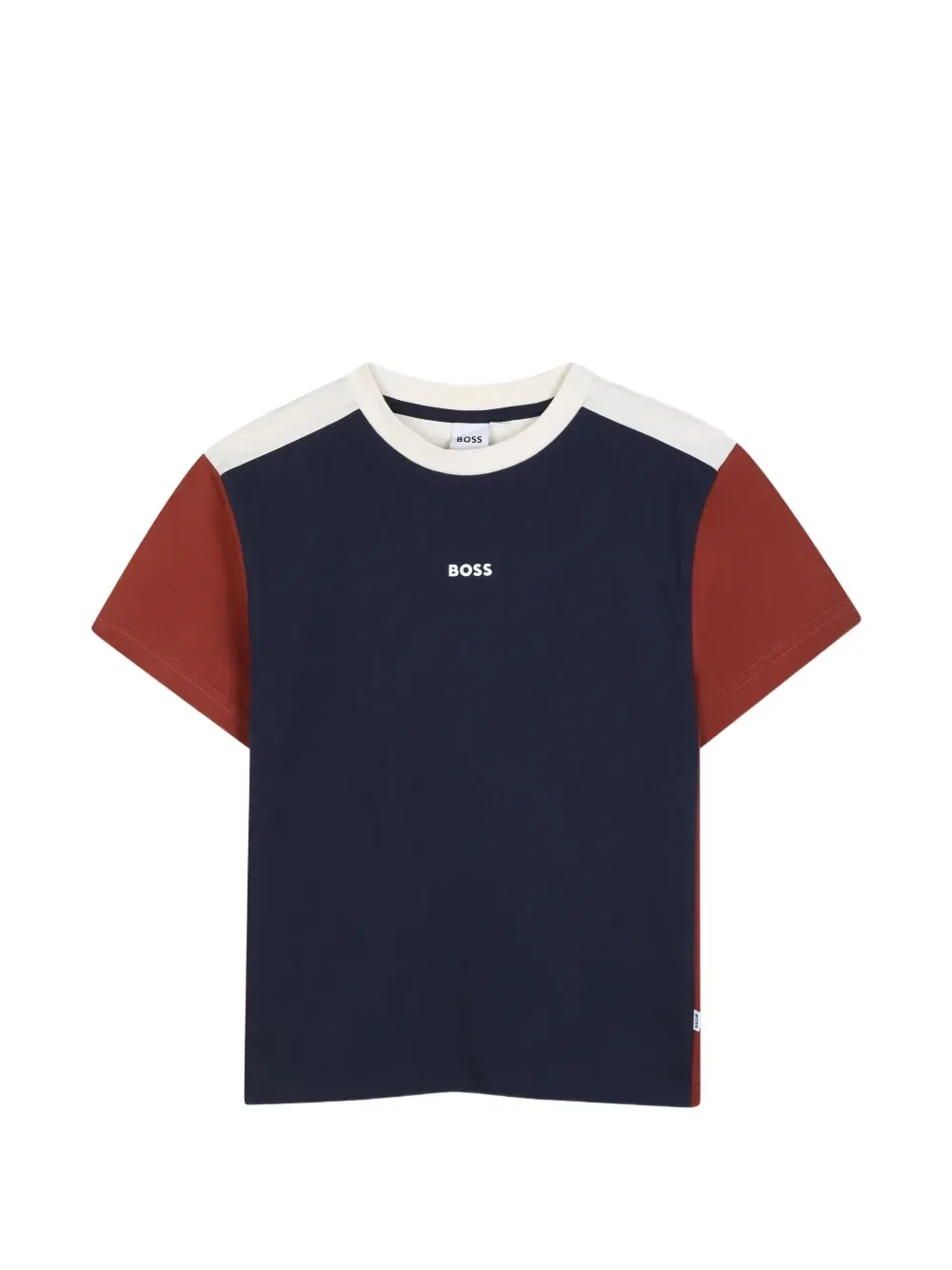 Футболка в стиле колор-блок с логотипом Boss Kidswear, синий