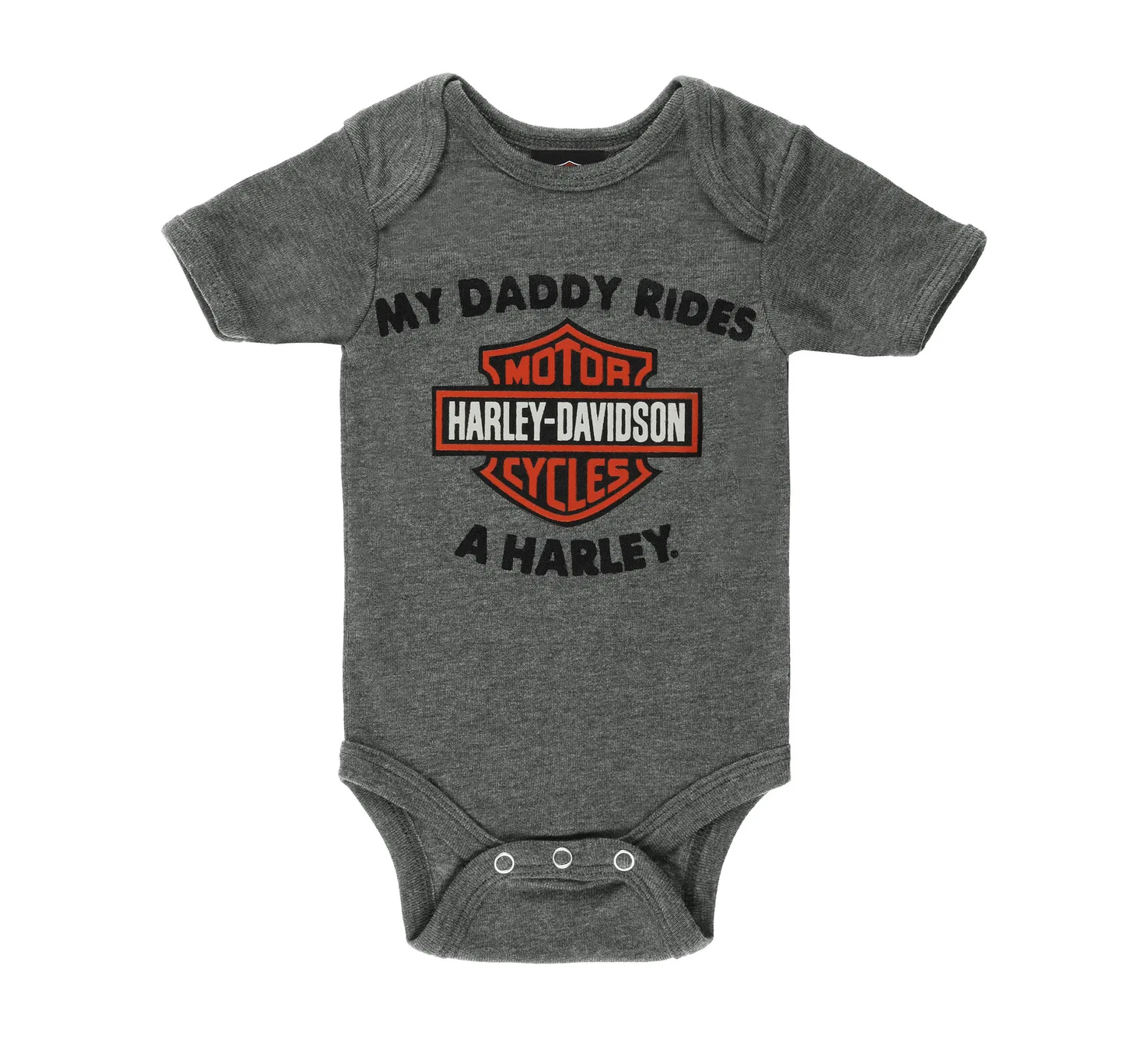 Детский комплект боди с принтом Daddy Rides a Harley Harley Davidson, Charcoal Heather/Grape Leaf