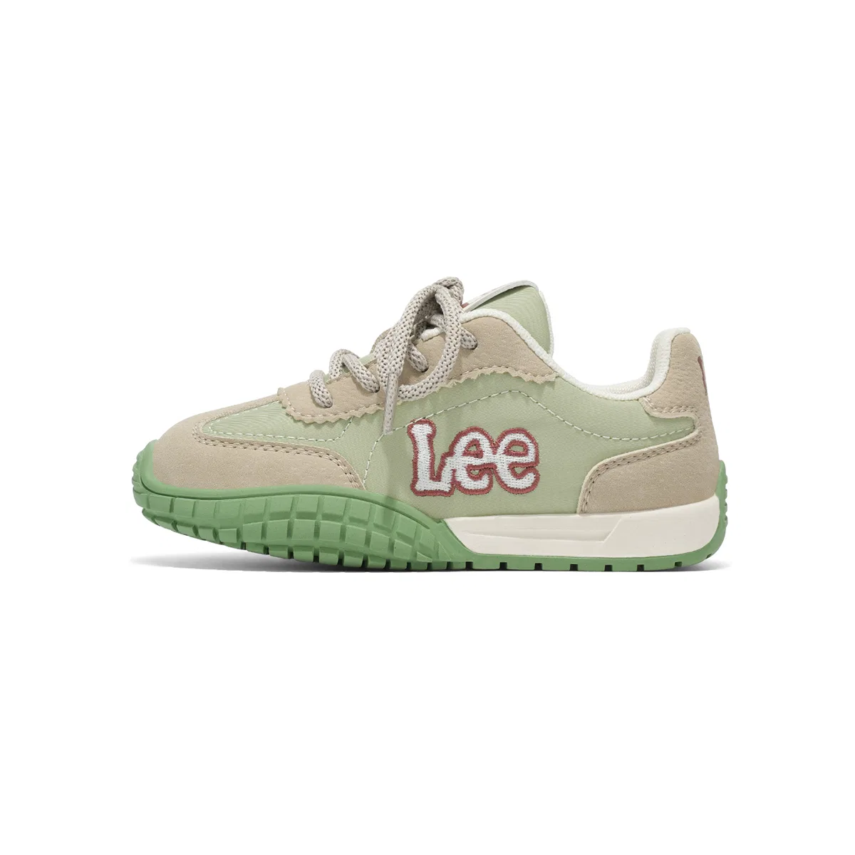 Детские кроссовки с низким верхом из синтетической кожи и текстиля Lee, Khaki Green