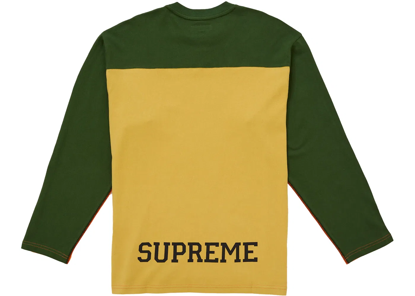 Мужская футболка с длинным рукавом Supreme Split L/S Football Top, Orange — фото 2