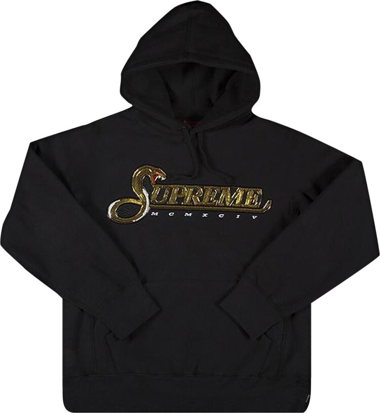 

Толстовка Supreme Sequin Viper Hooded Sweatshirt 'Black', черный