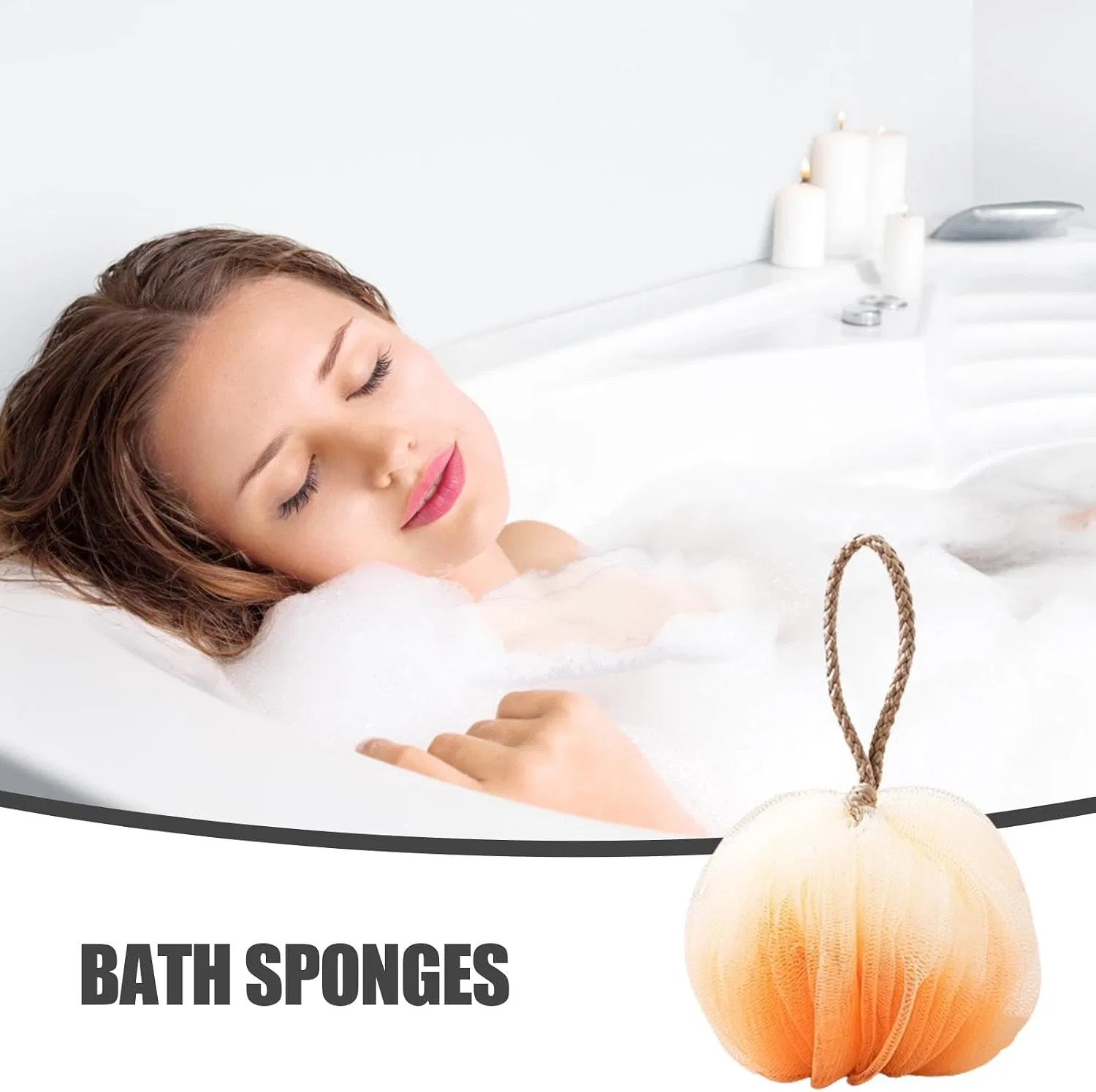 Мочалка для тела Loofah Body Scrubber, Generisch, 65 г, 14 x 14 x 14 см, Orange1 — фото 3