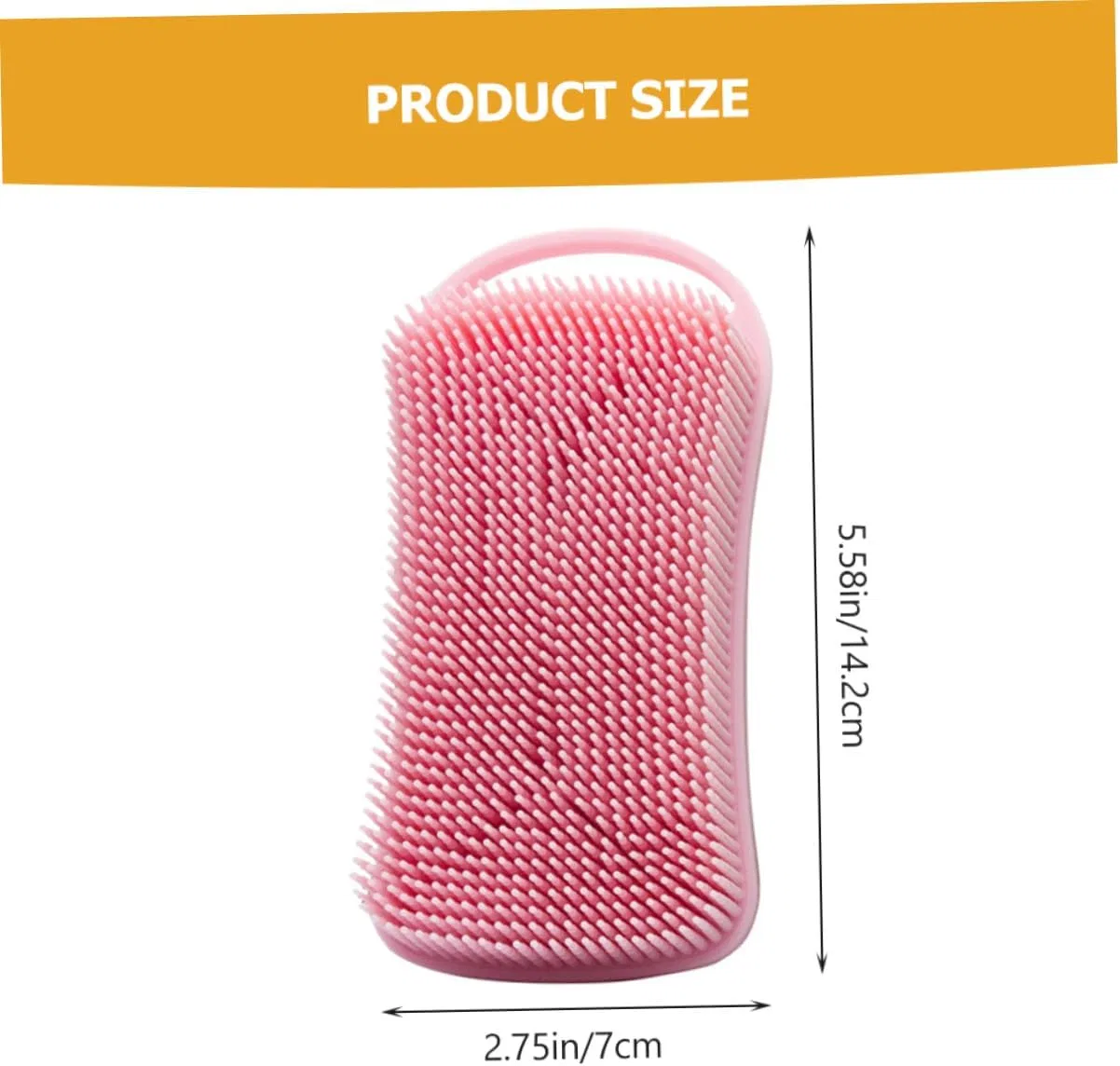 Щетка для тела силиконовая двойная, STOBAZA, 1 шт, 14.2x7x3.6 см, Pink — фото 2