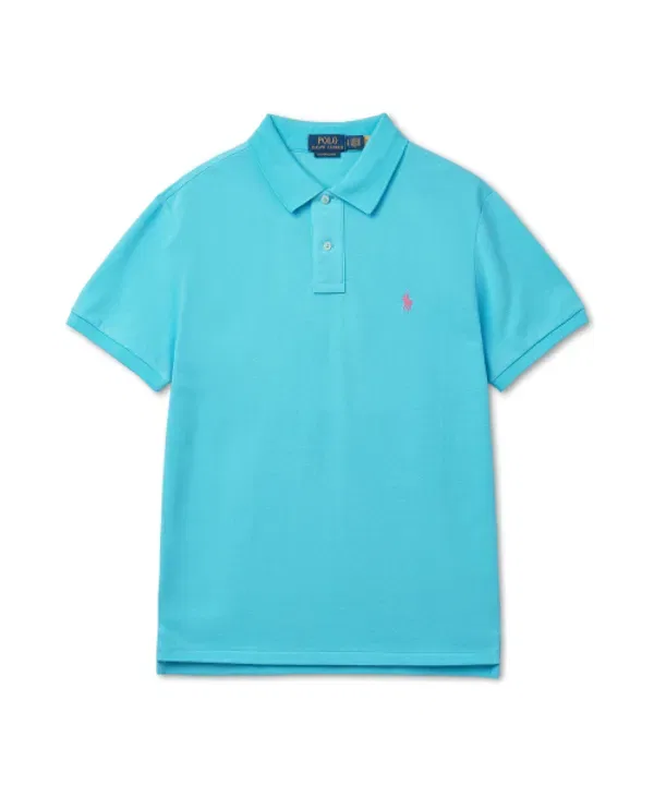 Пике/поло с сетчатой тканью, кастомная модель, Polo Ralph Lauren, бирюзовый