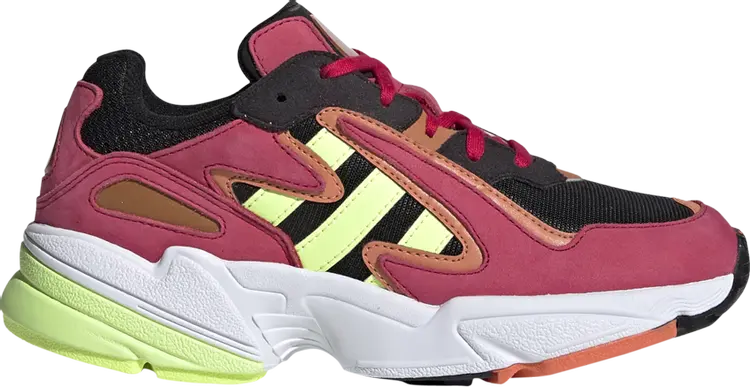 Кроссовки Adidas Yung-96 Chasm J 'Pink Hi-Res Yellow', розовый — фото 2
