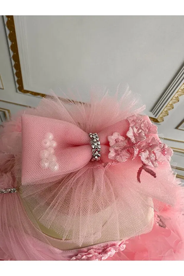 Детское платье для девочек с принтом Ilknur Karaca Design, Pink — фото 4