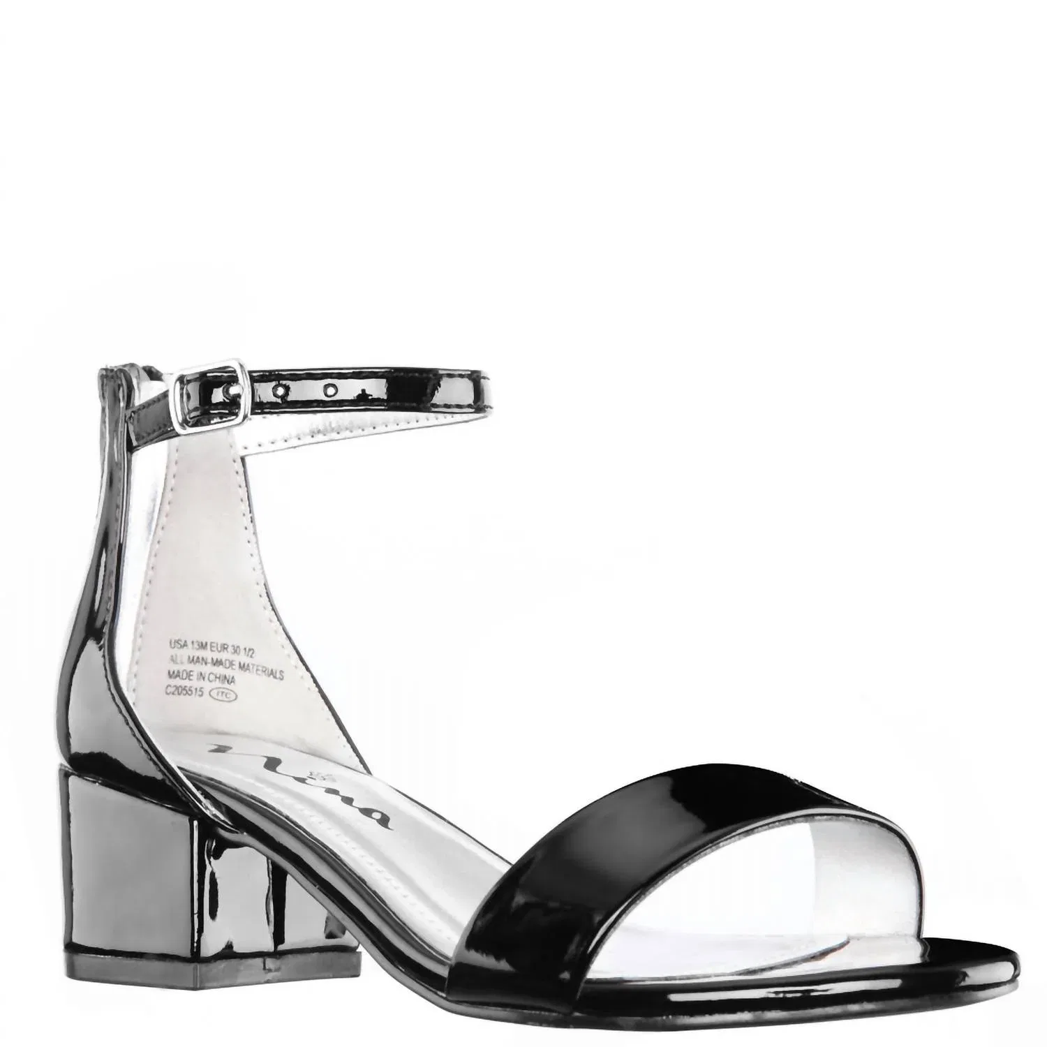 Детские сандалии на щиколотке с пряжкой Hidi Nina, Black Patent