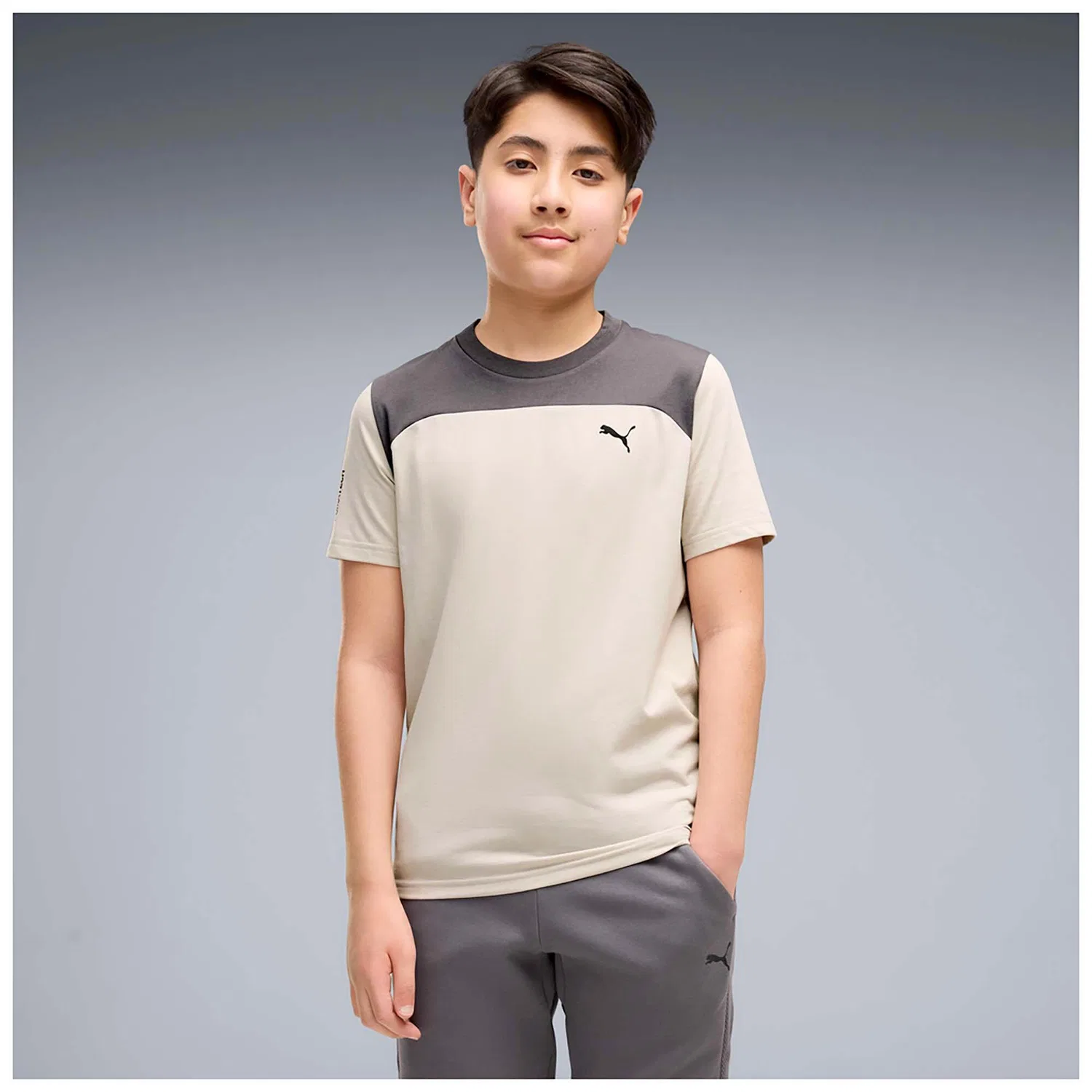 Детская футболка с коротким рукавом Puma Pumatech Essentials Tee B, Silver — фото 2