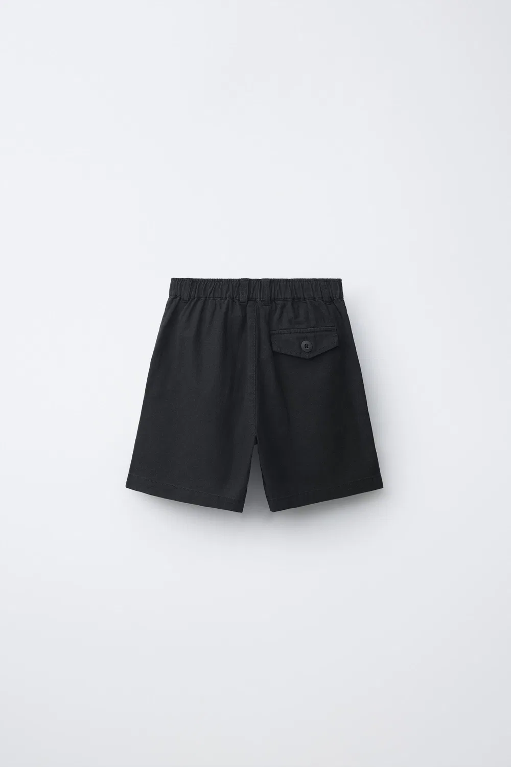 Хлопковые и льняные бермудские шорты ZARA, Black — фото 2