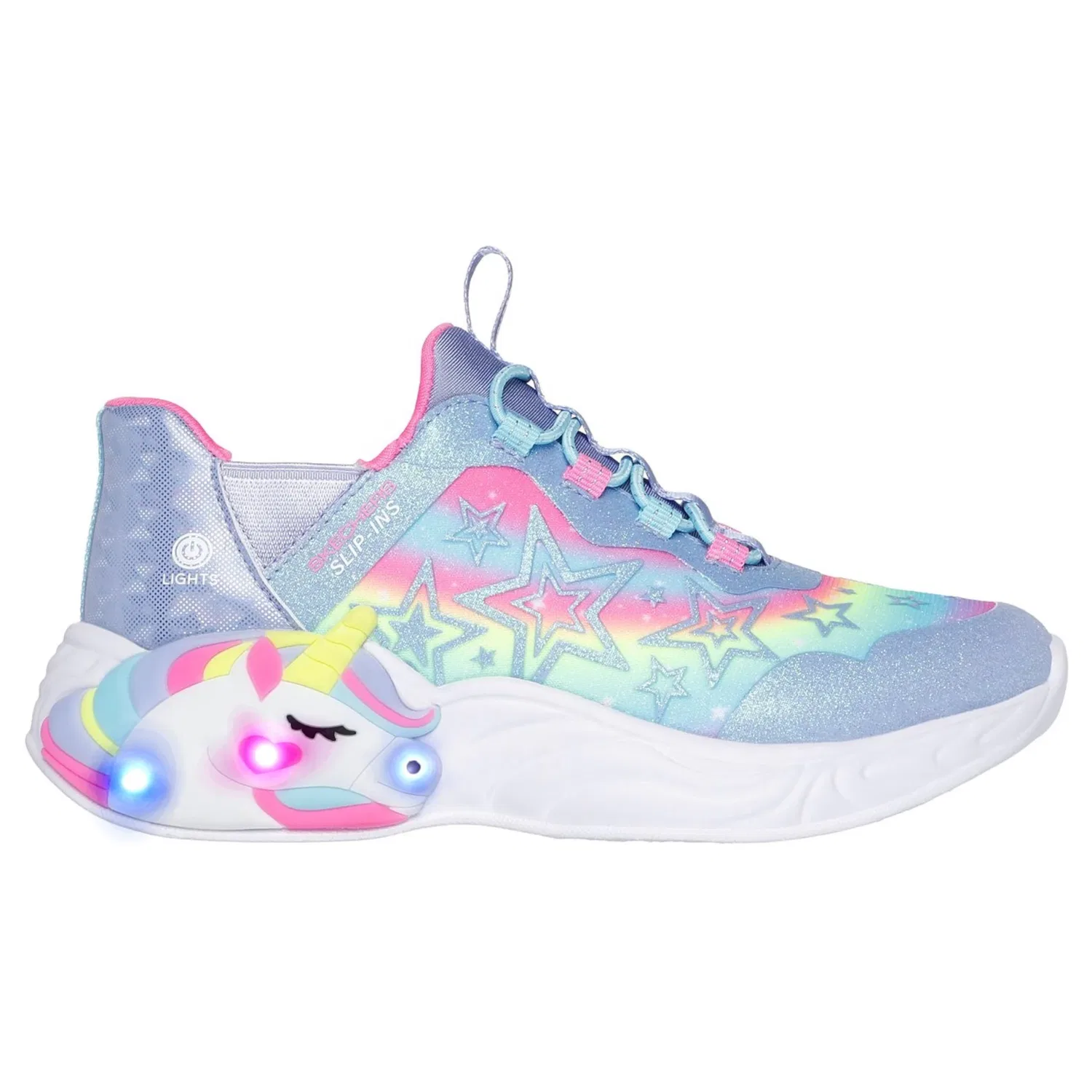 Детские слипоны с единорогом Skechers, Lavender Multi — фото 4