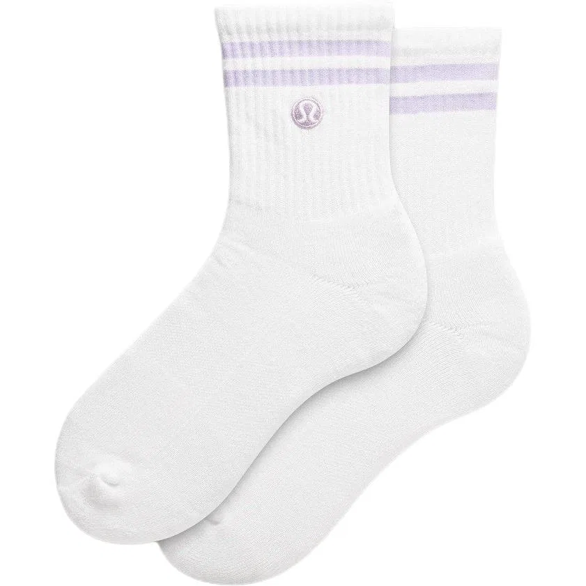 Детские носки-гольфы с полосками Essential TerryToe Lululemon, 1 Pack White/Transparent Purple