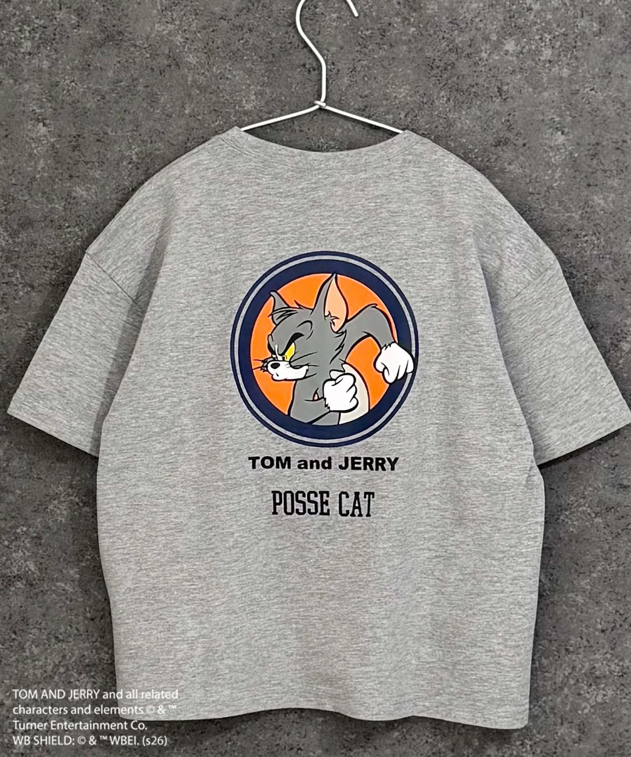 Детская футболка оверсайз с принтом TOM&JERRY, Heather Grey — фото 3