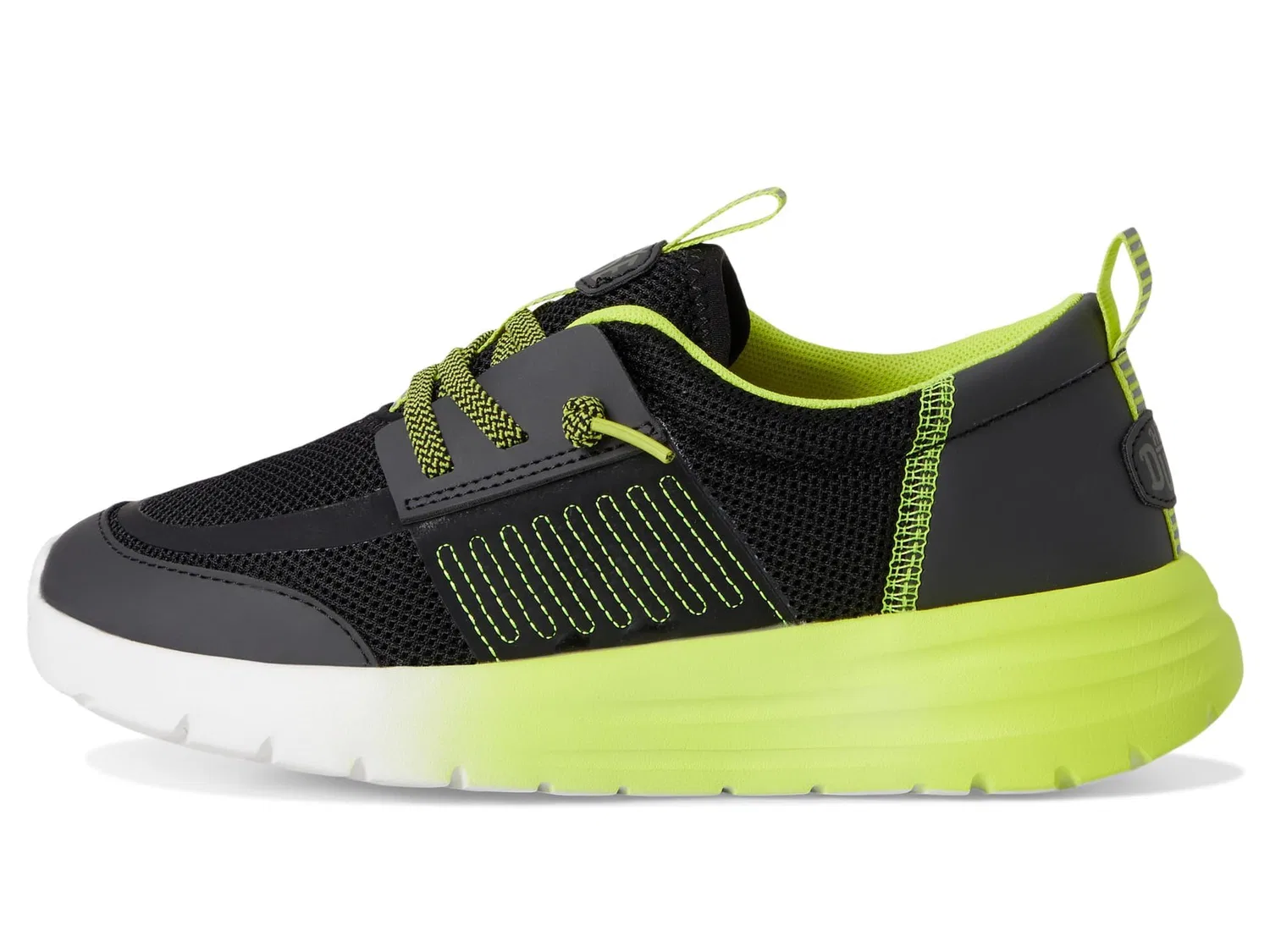 Детские кроссовки для мальчиков с текстурным верхом Sirocco Play Sport Block HEYDUDE, Lime Black Punch — фото 4