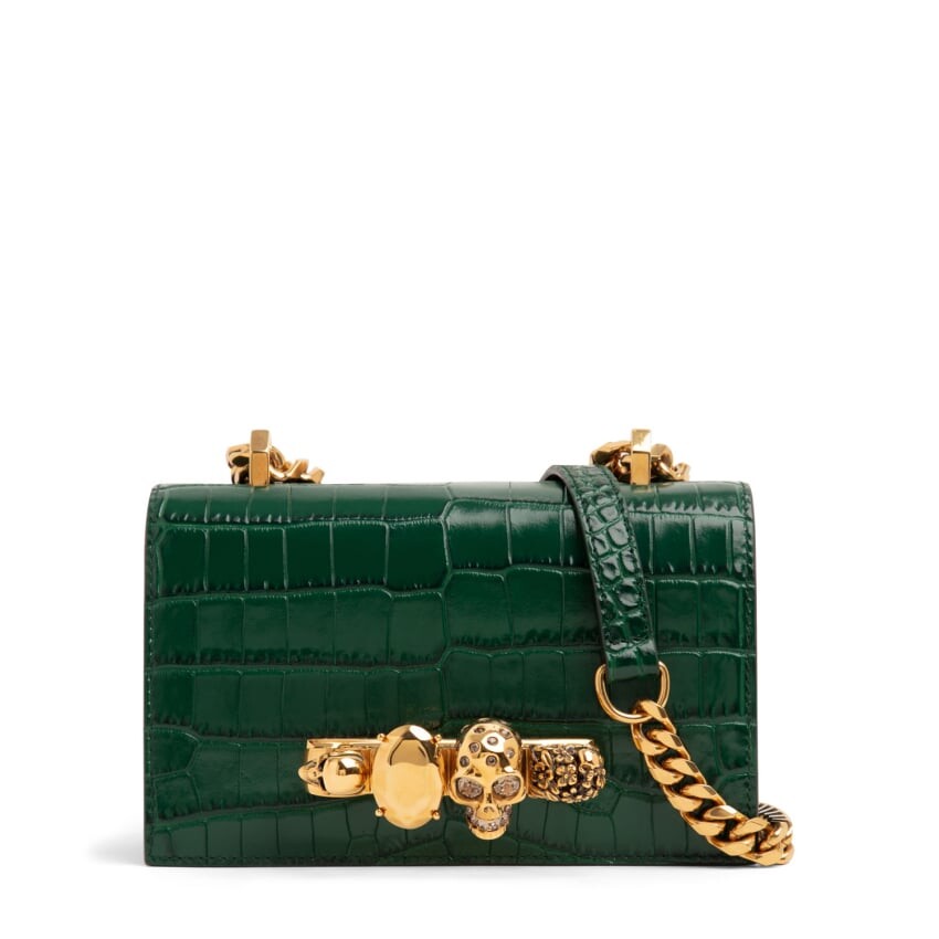 

Сумка кросс-боди ALEXANDER MCQUEEN Mini jewelled satchel, зеленый