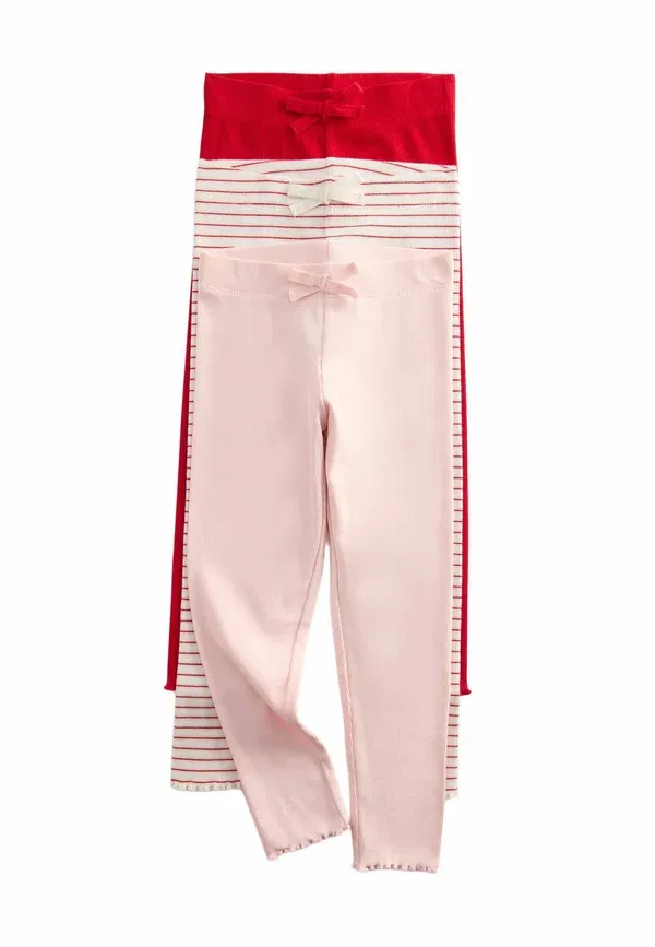 Брюки хлопковые 3 pack bow - leggings - trousers Marks & Spencer pale pink, бледно-розовый