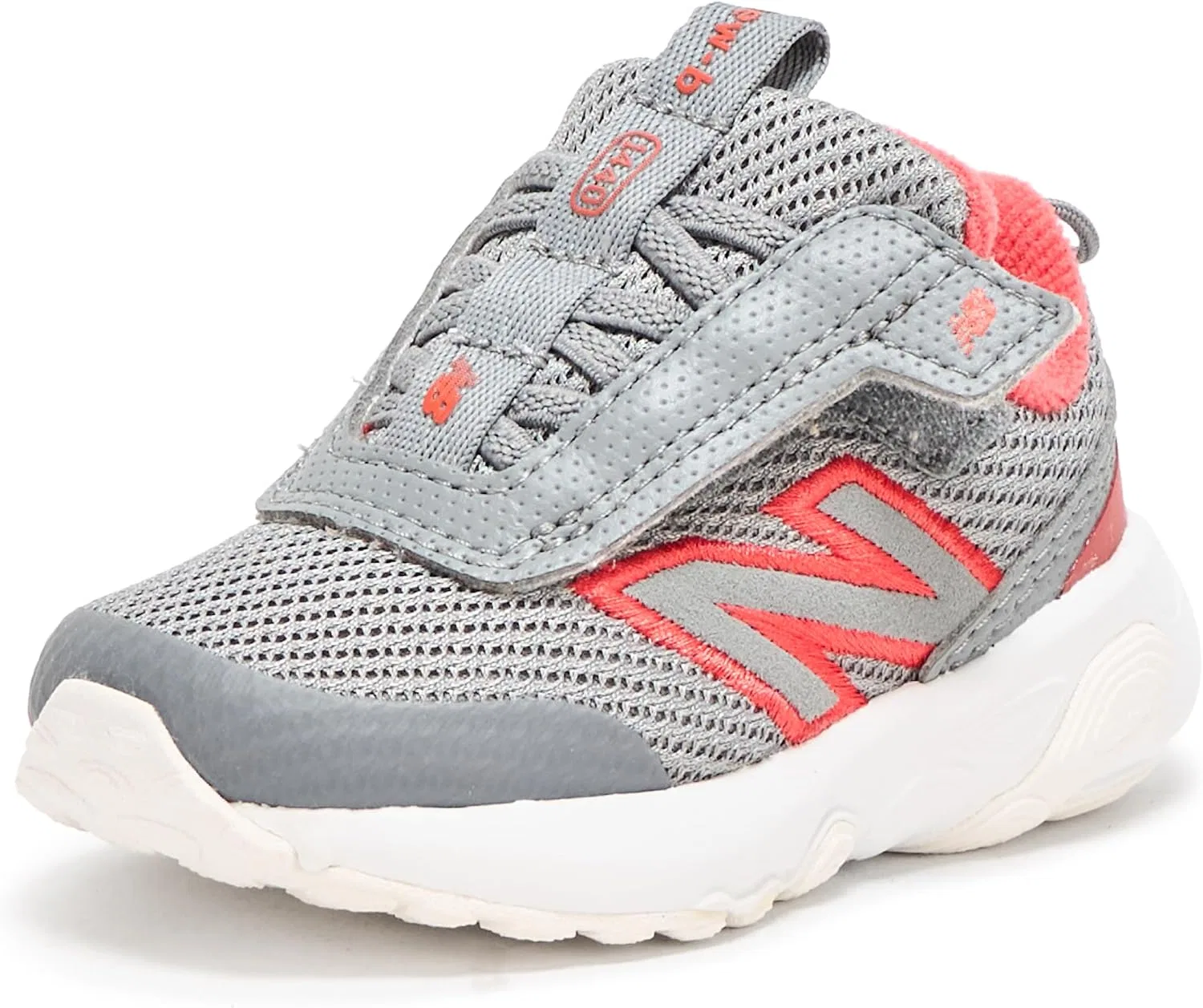 Детские кроссовки для мальчиков с липучкой New Balance, Slate Grey/Blast Red