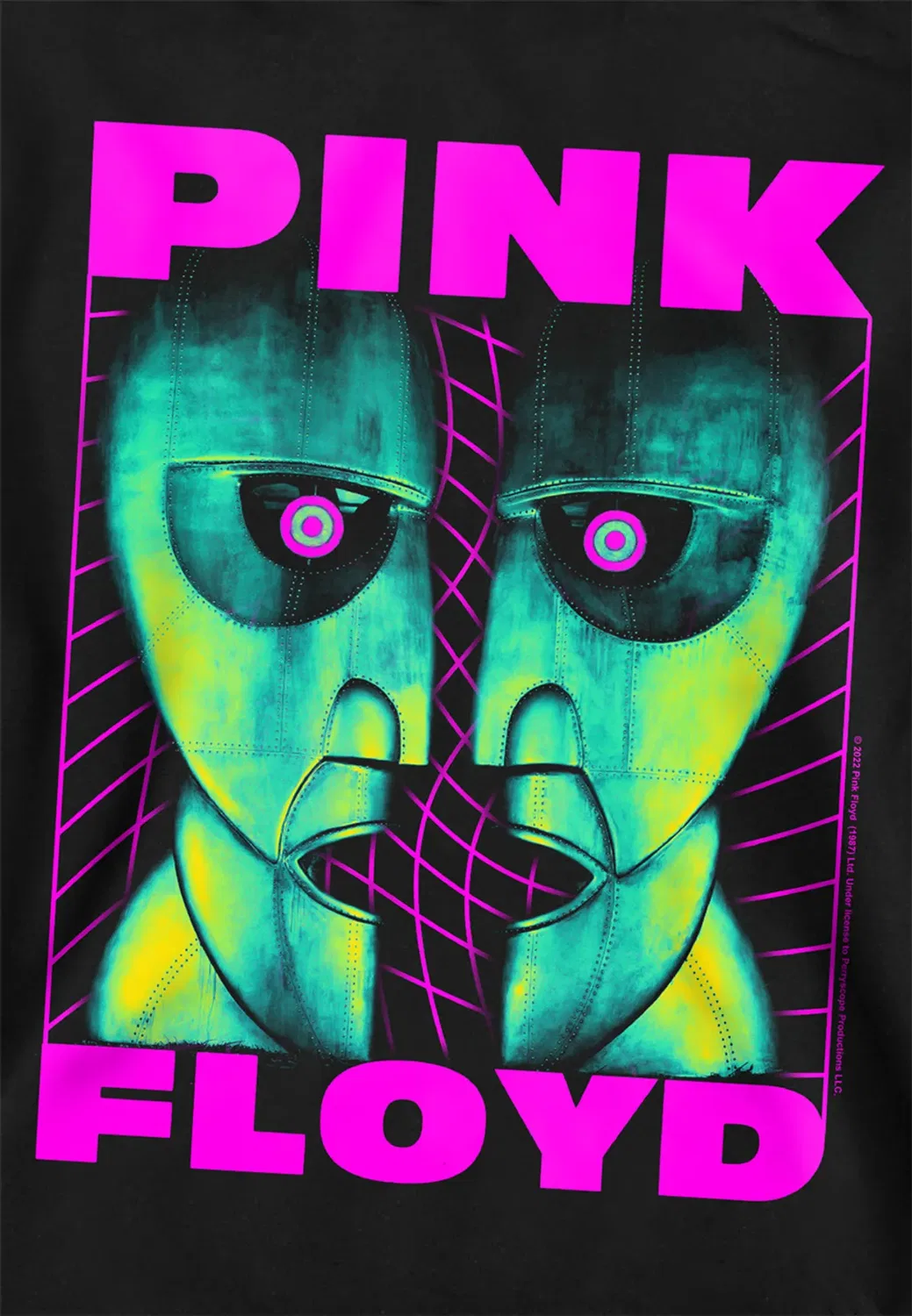 Детский худи с принтом Neon Division Bell Pink Floyd, Black — фото 2