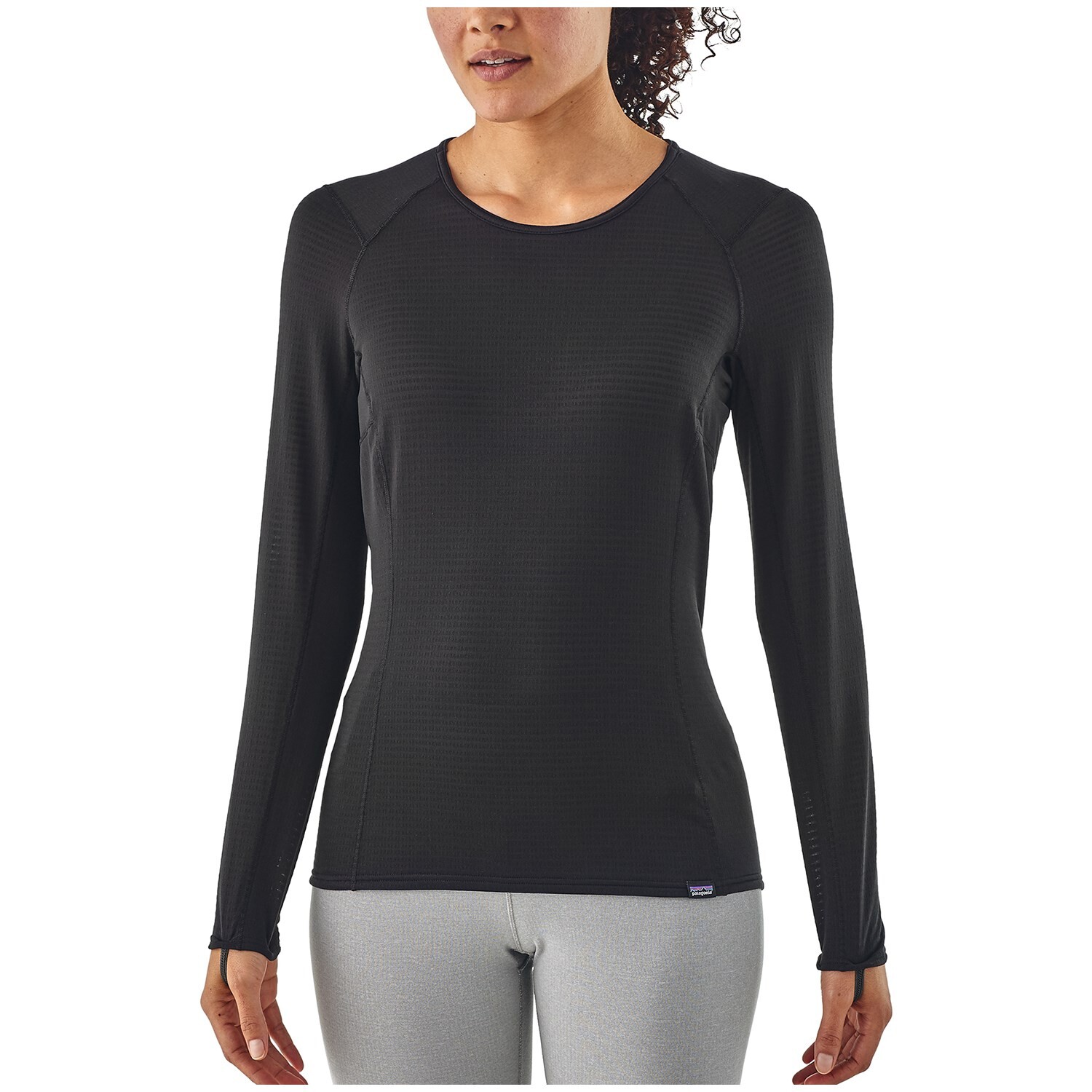

Женский топ с круглым вырезом Patagonia Capilene Thermal Weight, черный