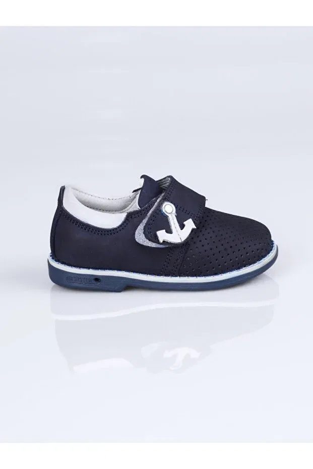 Детские туфли для мальчиков кожаные Anchor Shoes World Kids, Navy Blue