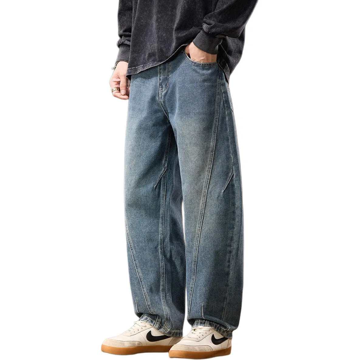 Детские джинсы свободного кроя с широкой штаниной, Moderate Wide Leg, Tonlion